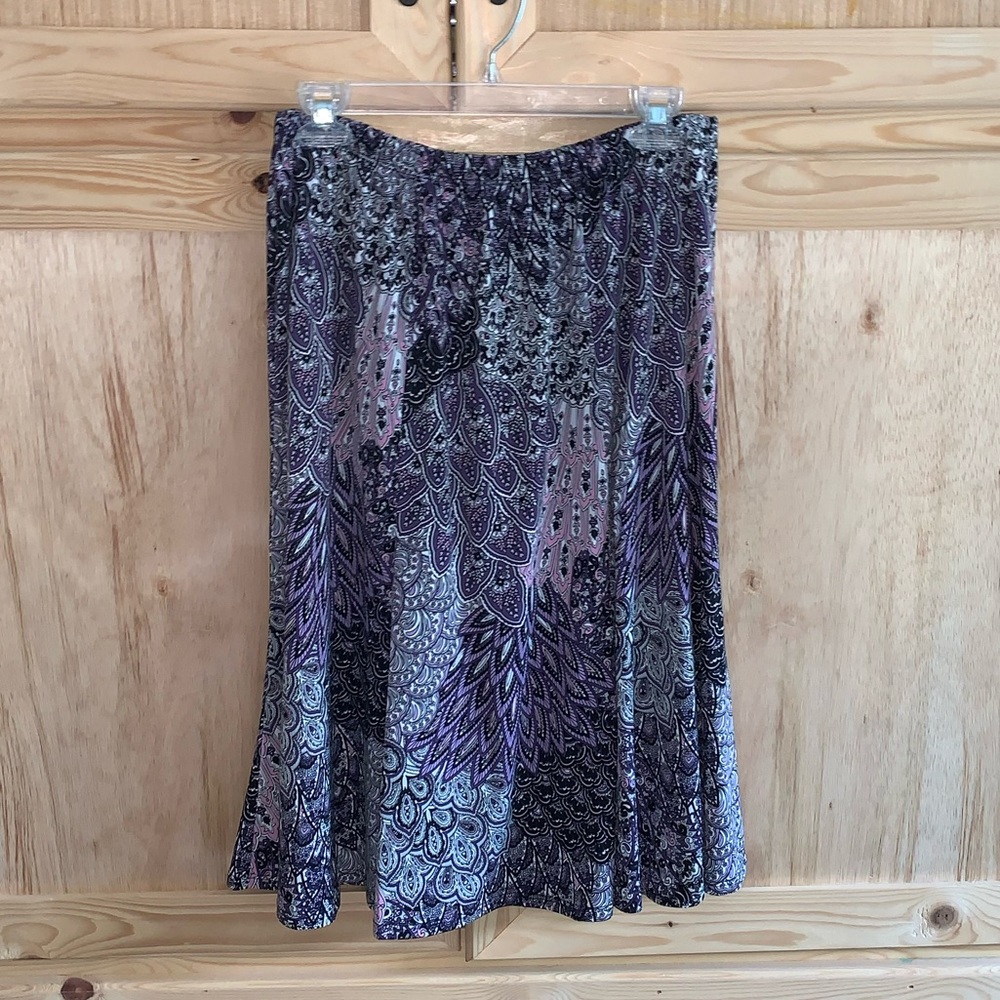 Connected Woman purple printed modest skirt size 1X